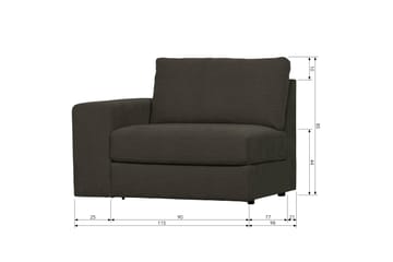 Kielstra Vänstermodul - Antracit - Möbler - Soffa - Modulsoffa - Övriga moduler till modulsoffa