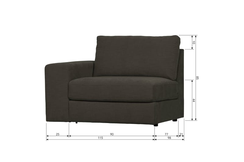 Kielstra Vänstermodul - Antracit - Möbler - Soffa - Modulsoffa - Övriga moduler till modulsoffa