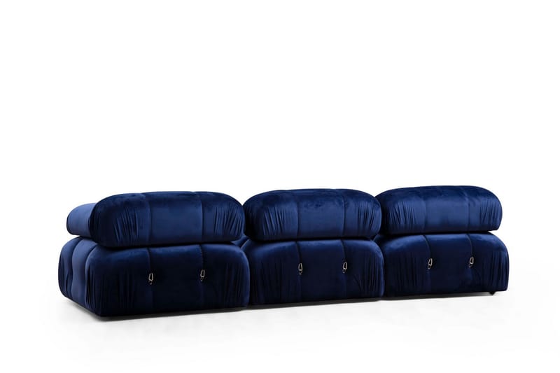 Vänstermodul / Fåtölj Belgin 95 cm med fasta armstöd och repdetaljer - Blå - Möbler - Soffa - Modulsoffa - Övriga moduler till modulsoffa