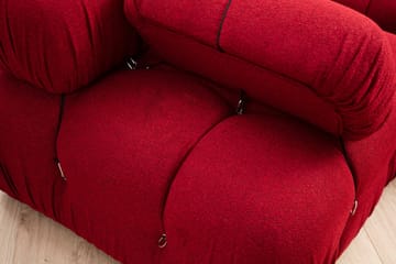 Vänstermodul / Fåtölj Belgin 95 cm med fasta armstöd och repdetaljer - Röd - Möbler - Soffa - Modulsoffa - Övriga moduler till modulsoffa