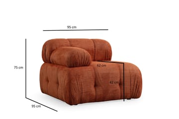 Belgin Högermodul / Fåtölj 95 cm med fasta armstöd - Orange - Möbler - Soffa - Modulsoffa - Övriga moduler till modulsoffa