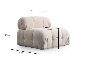 Belgin Mittmodul / Fåtölj 95 cm med fast ryggstöd - Cream - Möbler - Soffa - Modulsoffa - Mittmodul