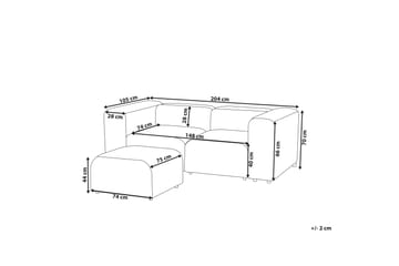 Brenden Modulsoffa 2-sits - Beige - Möbler - Soffa - Modulsoffa - Komplett modulsoffa