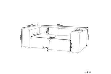 Brenden Modulsoffa 2-sits - Vit - Möbler - Soffa - Modulsoffa - Komplett modulsoffa