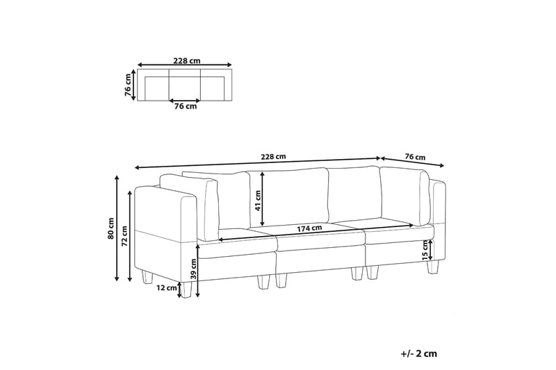 Buck Modulsoffa 3-sits - Grå/Svart - Möbler - Soffa - Modulsoffa - Komplett modulsoffa