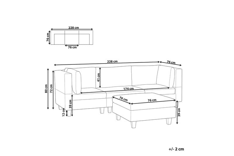 Buck Modulsoffa 3-sits - Grå/Svart - Möbler - Soffa - Modulsoffa - Komplett modulsoffa