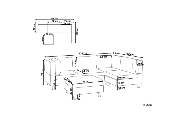 Buck Modulsoffa 4-sits - Grå - Möbler - Soffa - Modulsoffa - Komplett modulsoffa