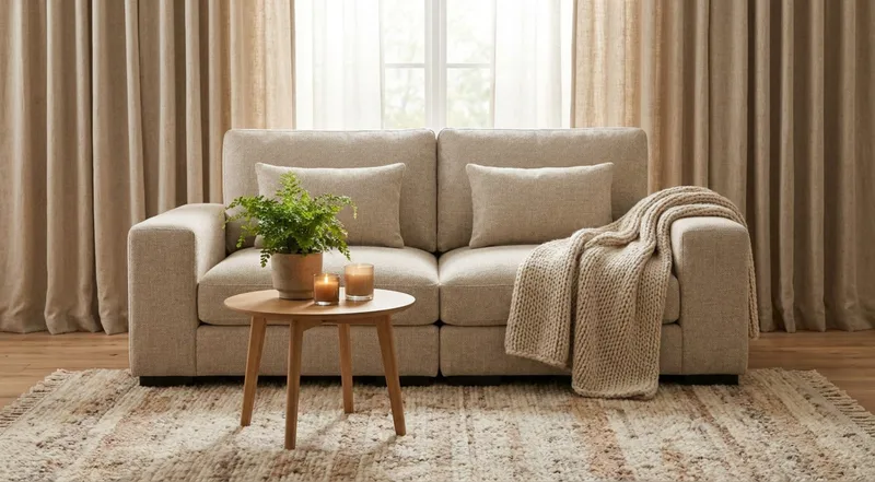 Dubai 2-sits soffa Extra Djup i Chenille - Beige - Möbler - Soffa - Modulsoffa - Komplett modulsoffa