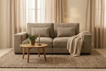 Dubai 2-sits soffa Extra Djup i Chenille - Brun - Möbler - Soffa - Modulsoffa - Komplett modulsoffa