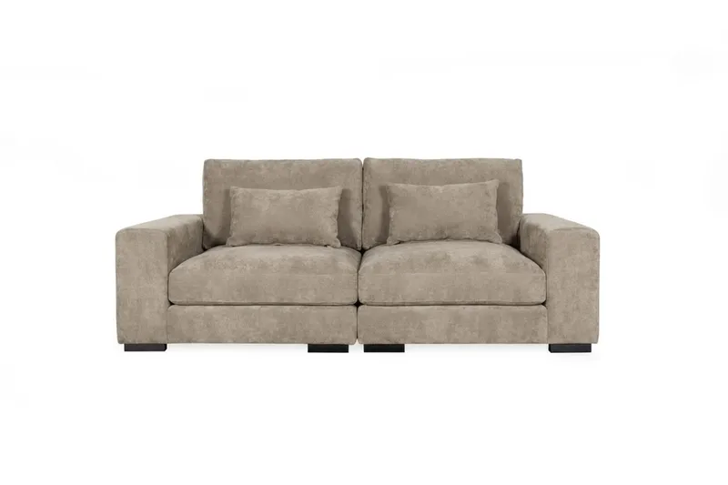 Dubai 2-sits soffa Extra Djup i Chenille - Brun - Möbler - Soffa - Modulsoffa - Komplett modulsoffa