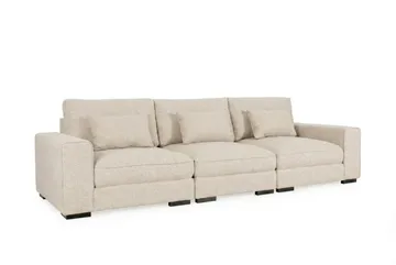 Dubai 3-sits soffa Extra Djup i Chenille - Beige - Möbler - Soffa - Modulsoffa - Komplett modulsoffa