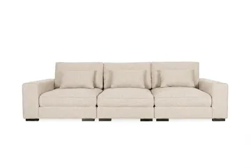 Dubai 3-sits soffa Extra Djup i Chenille - Beige - Möbler - Soffa - Modulsoffa - Komplett modulsoffa