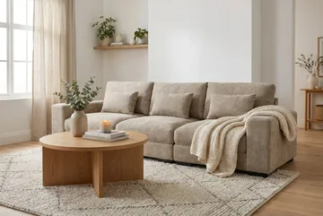 Dubai 3-sits soffa Extra Djup i Chenille - Brun - Möbler - Soffa - Modulsoffa - Komplett modulsoffa