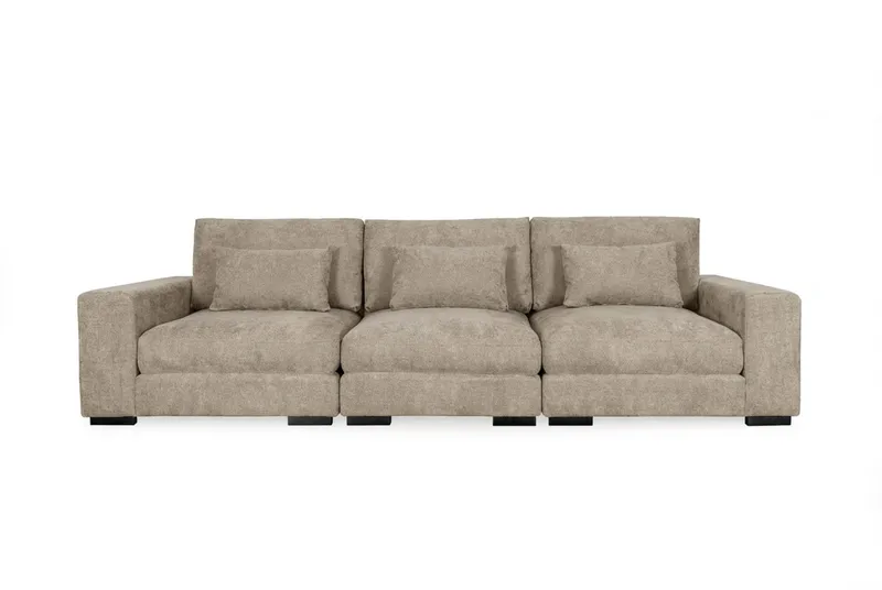 Dubai 3-sits soffa Extra Djup i Chenille - Brun - Möbler - Soffa - Modulsoffa - Komplett modulsoffa