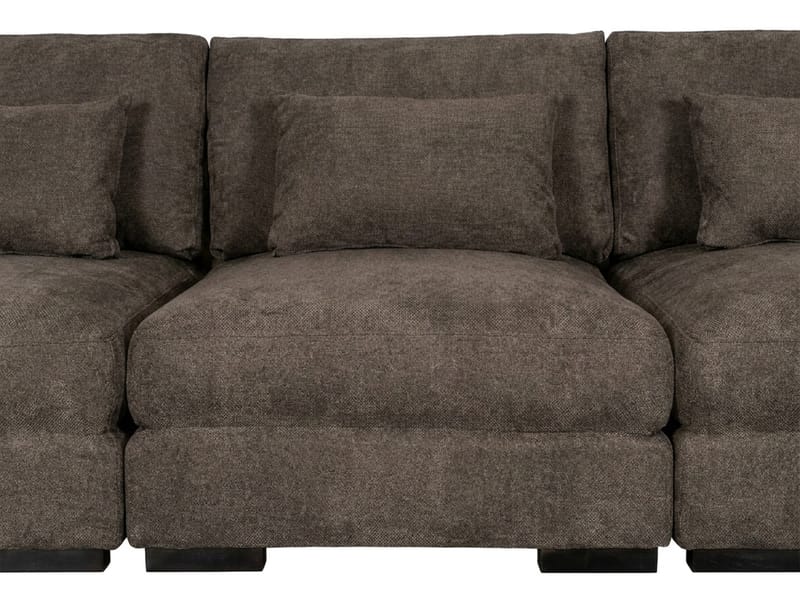 Dubai 3-sits soffa Extra Djup i Chenille - Mörkbrun - Möbler - Soffa - Modulsoffa - Komplett modulsoffa