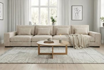 Dubai 4-sits soffa Extra Djup i Chenille - Beige - Möbler - Soffa - Modulsoffa - Komplett modulsoffa