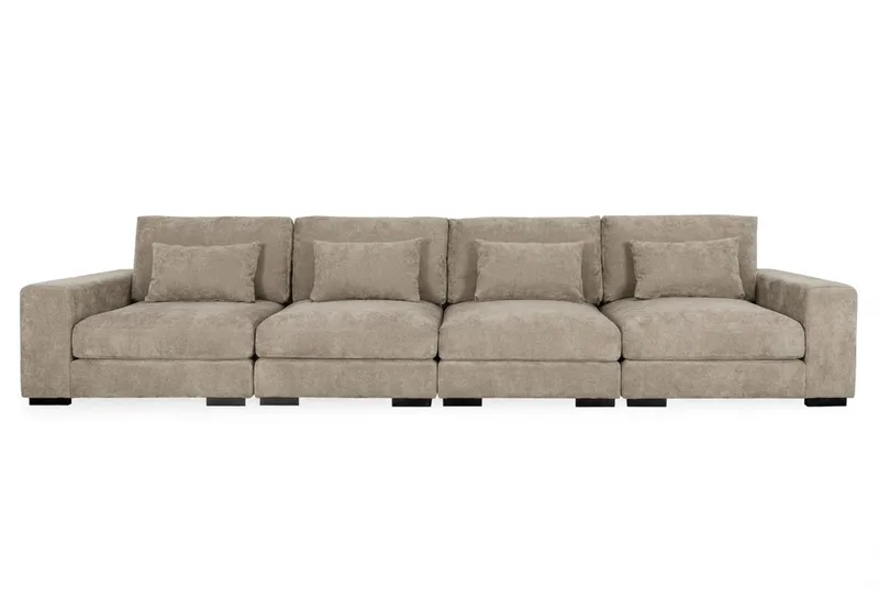 Dubai 4-sits soffa Extra Djup i Chenille - Brun - Möbler - Soffa - Modulsoffa - Komplett modulsoffa