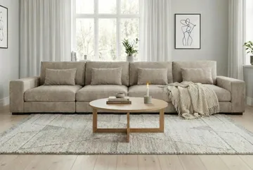 Dubai 4-sits soffa Extra Djup i Chenille - Brun - Möbler - Soffa - Modulsoffa - Komplett modulsoffa