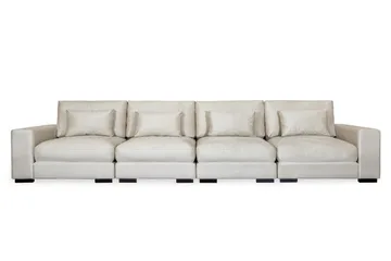 Dubai 4-sits soffa sammet Extra Djup - Vit - Möbler - Soffa - Modulsoffa - Komplett modulsoffa