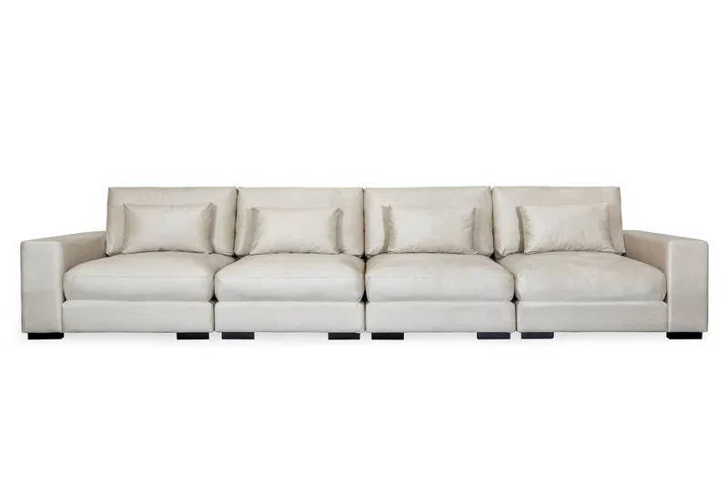 Dubai 4-sits soffa sammet Extra Djup - Vit - Möbler - Soffa - Modulsoffa - Komplett modulsoffa