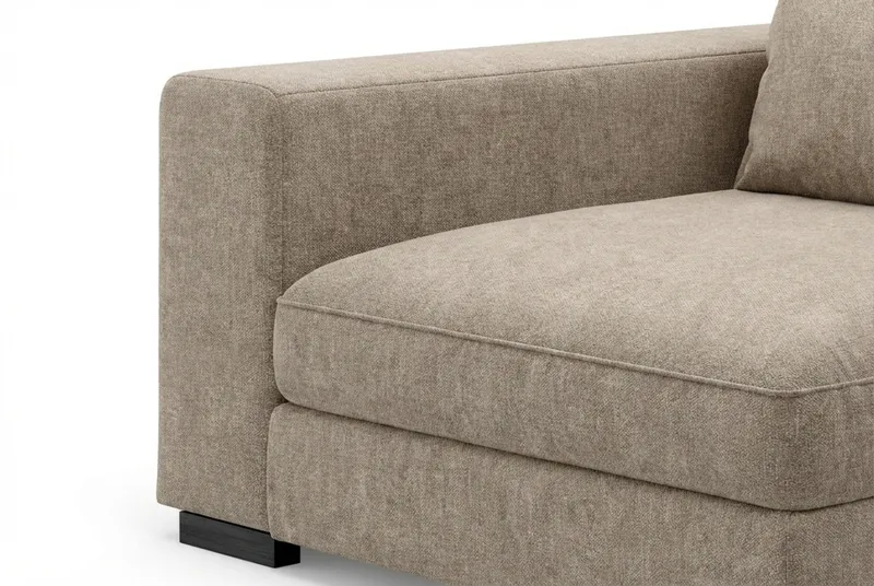 Dubai Armstöd Vänster i Tyg, Beige/Grå