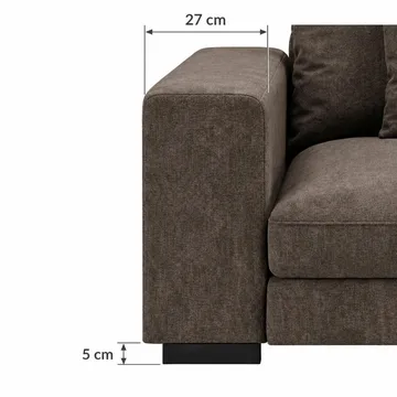 Dubai Armstöd Vänster i Tyg - Mörkbrun - Möbler - Soffa - Modulsoffa - Övriga moduler till modulsoffa
