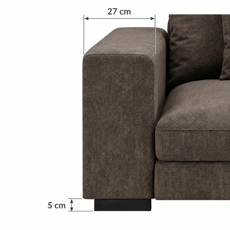 Dubai Armstöd Vänster i Tyg - Mörkbrun - Möbler - Soffa - Modulsoffa - Övriga moduler till modulsoffa