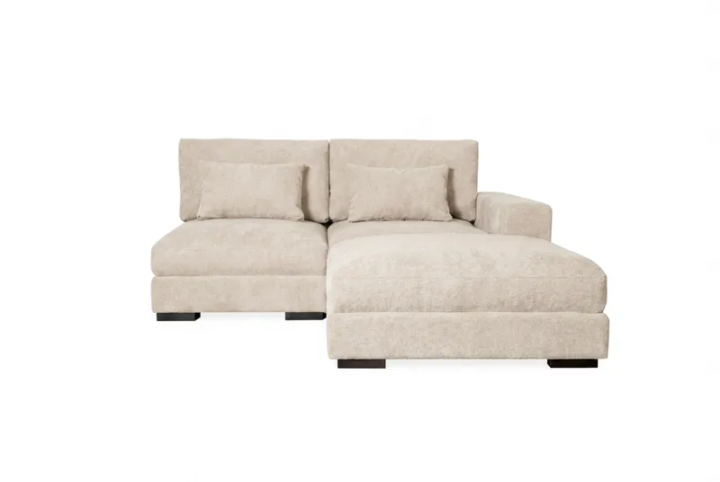 Dubai Divansoffa Höger Extra Djup i Chenille - Beige - Möbler - Soffa - Modulsoffa - Komplett modulsoffa