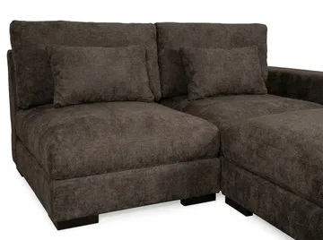 Dubai Divansoffa Höger Extra Djup i Chenille - Mörkbrun - Möbler - Soffa - Modulsoffa - Komplett modulsoffa