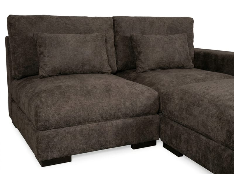 Dubai Divansoffa Höger Extra Djup i Chenille - Mörkbrun - Möbler - Soffa - Modulsoffa - Komplett modulsoffa