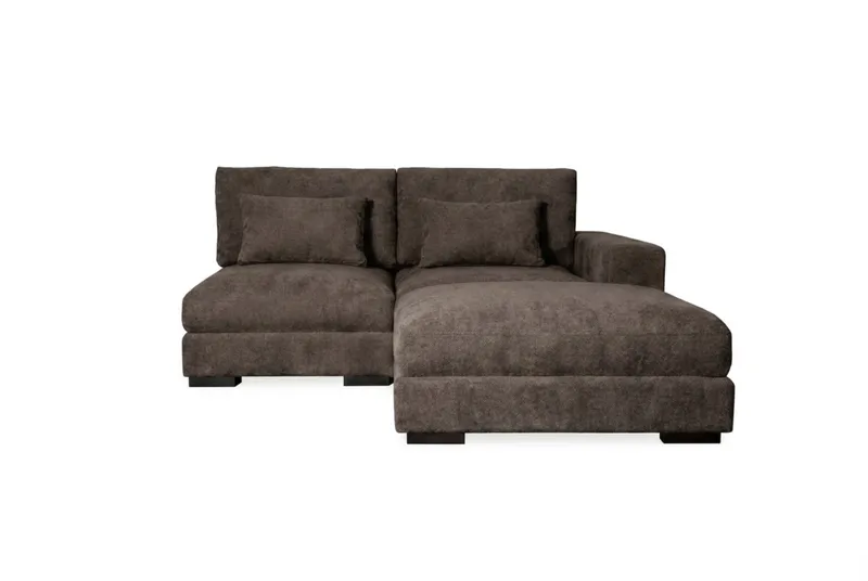 Dubai Divansoffa Höger Extra Djup i Chenille, Mörkbrun