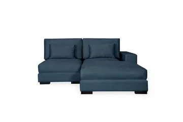 Dubai Divansoffa Höger Sammet Extra Djup - Blå - Möbler - Soffa - Modulsoffa - Komplett modulsoffa