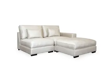 Dubai Divansoffa Höger Sammet Extra Djup - Vit - Möbler - Soffa - Modulsoffa - Komplett modulsoffa