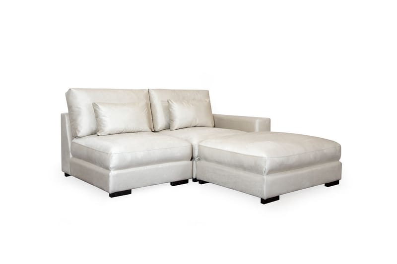 Dubai Divansoffa Höger Sammet Extra Djup - Vit - Möbler - Soffa - Modulsoffa - Komplett modulsoffa
