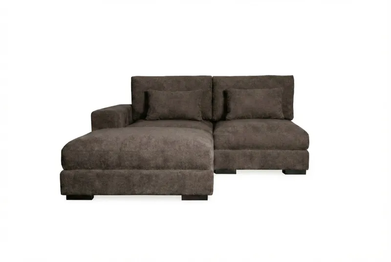 Dubai Divansoffa Vänster Extra Djup i Chenille, Mörkbrun