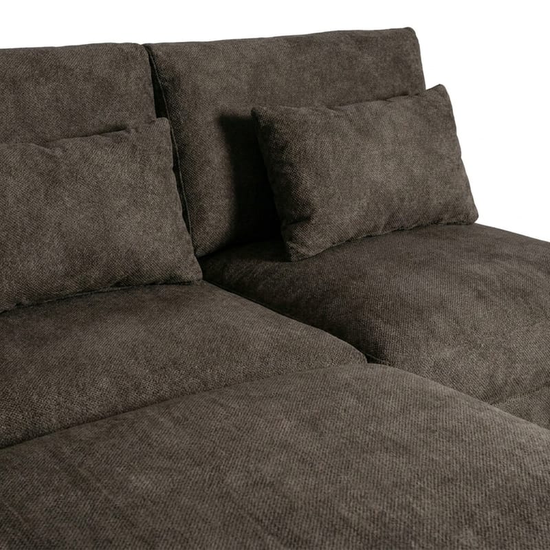 Dubai Divansoffa Vänster Extra Djup i Chenille - Mörkbrun - Möbler - Soffa - Modulsoffa - Komplett modulsoffa