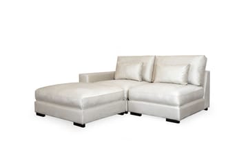 Dubai Divansoffa Vänster Sammet Extra Djup - Vit - Möbler - Soffa - Modulsoffa - Komplett modulsoffa