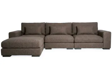 Dubai Extra djup 4-sits Modulsoffa med divan höger i tyg vändbar Extra Djup - Mörkbrun - Möbler - Soffa - Modulsoffa - Komplett modulsoffa