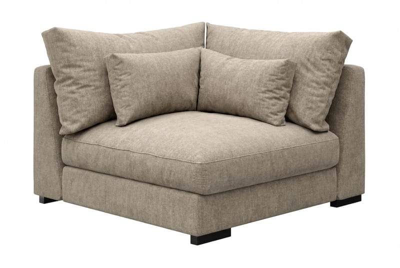 Dubai Hörnmodul i Tyg Extra Djup, Beige/Grå
