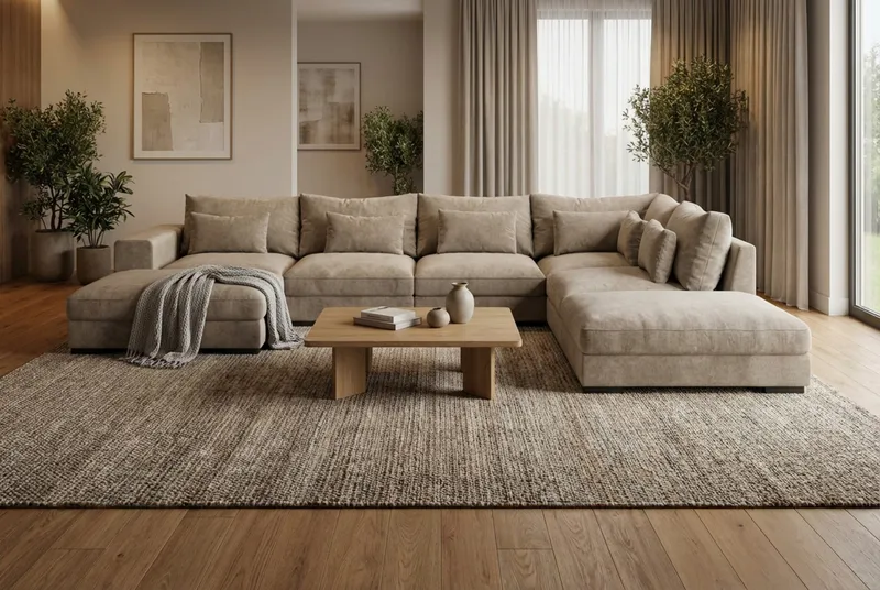 Dubai Hörnmodul i Tyg Extra Djup - Beige/Grå - Möbler - Soffa - Modulsoffa - Hörnmodul