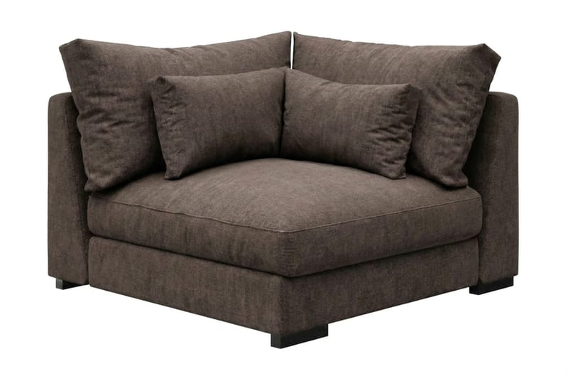 Dubai Hörnmodul i Tyg Extra Djup, Mörkbrun