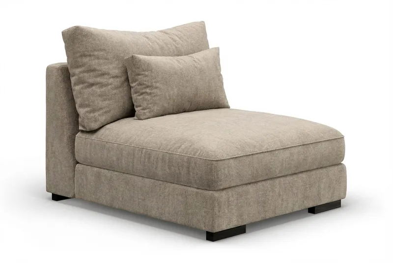 Dubai Mittmodul i Tyg Extra Djup, Beige/Grå