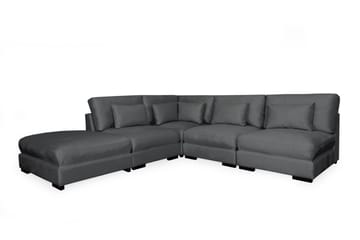 Dubai Schäslongsoffa Höger Sammet Extra Djup - Mörkgrå - Möbler - Soffa - Modulsoffa - Komplett modulsoffa
