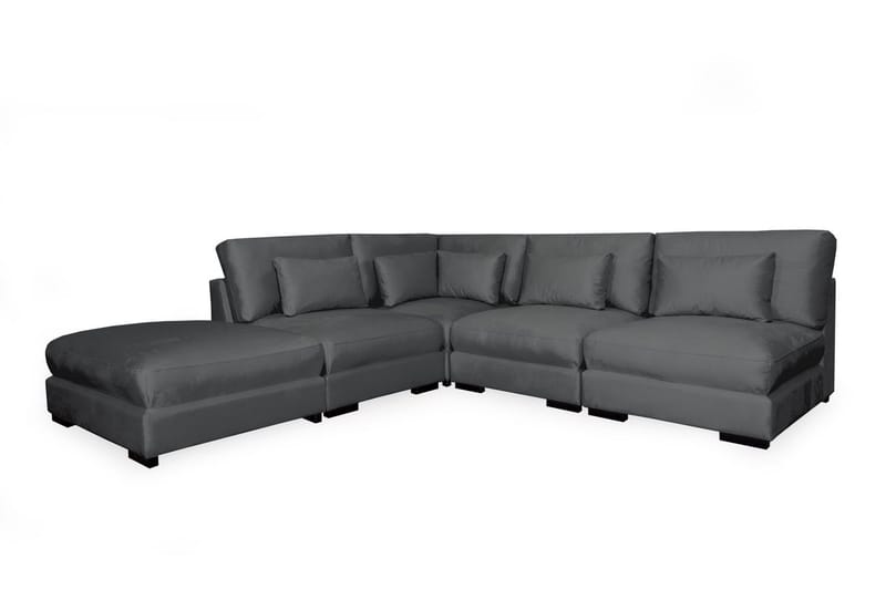 Dubai Schäslongsoffa Höger Sammet Extra Djup - Mörkgrå - Möbler - Soffa - Modulsoffa - Komplett modulsoffa