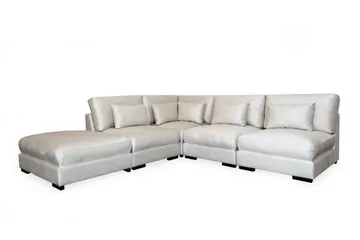Dubai Schäslongsoffa Höger Sammet Extra Djup - Vit - Möbler - Soffa - Modulsoffa - Komplett modulsoffa