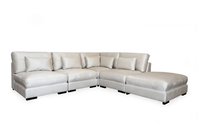Dubai Schäslongsoffa Vänster Sammet - Vit - Möbler - Soffa - Modulsoffa - Komplett modulsoffa