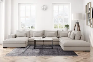 Dubai Stor U-modulsoffa med Divan Vänster 432 cm Extra Djup - Beige - Möbler - Soffa - Modulsoffa - Komplett modulsoffa