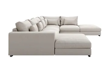 Dubai Stor U-modulsoffa med Divan Vänster 432 cm Extra Djup - Beige - Möbler - Soffa - Modulsoffa - Komplett modulsoffa