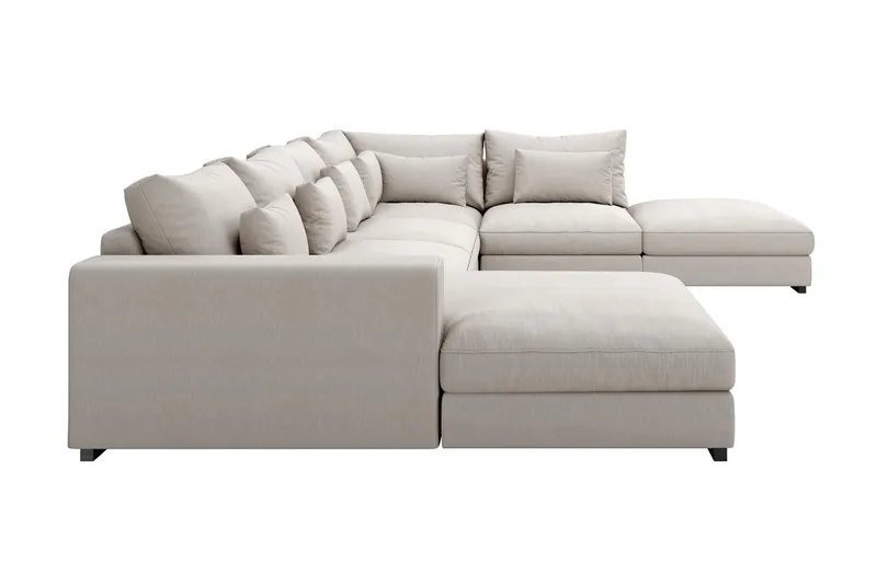 Dubai Stor U-modulsoffa med Divan Vänster 432 cm Extra Djup - Beige - Möbler - Soffa - Modulsoffa - Komplett modulsoffa