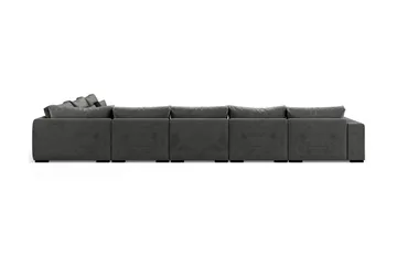 Dubai Stor U-modulsoffa med Divan Vänster Sammet 527 cm Extra Djup - Mörkgrå - Möbler - Soffa - Modulsoffa - Komplett modulsoffa